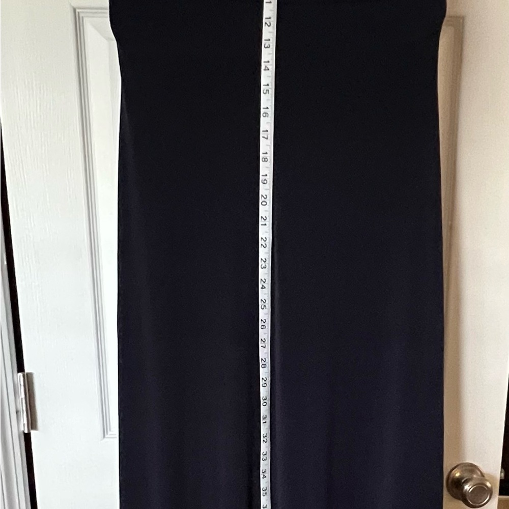JS Boutique Navy Gown with Silver Sequin Cap Sleeves - Picture 4 of 15